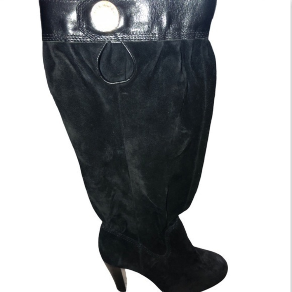 Michael Kors Black Suede Heeled Boots - Picture 5 of 6